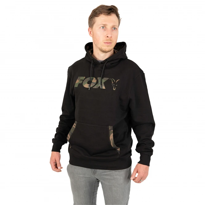 Fox Carp Men's Hoodie LW Print Pullover (black/camo) 4 Fox Carp Men's Hoodie LW Print Pullover (black/camo) - Image 2