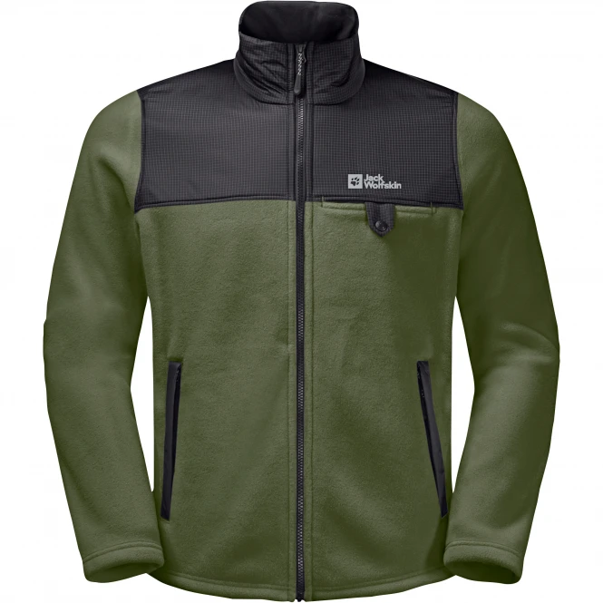Jack Wolfskin Men's DNA Grizzly Fleece Jacket (green/black) 3 Jack Wolfskin Men's DNA Grizzly Fleece Jacket (green/black)