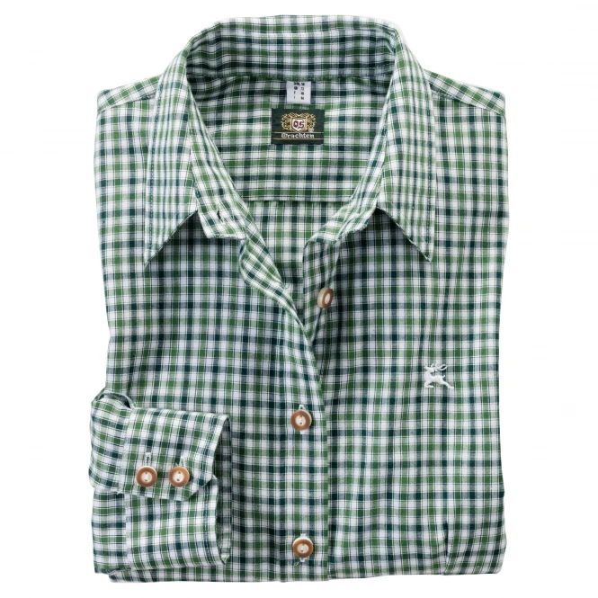 OS Trachten Women's Blouse (checkered, With Embroidery) 4 OS Trachten Women's Blouse (checkered, With Embroidery) - Image 2