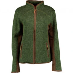 OS Trachten Women's Jacket Knitted Fleece Leather (green)