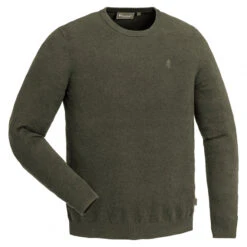 Pinewood Men's Round Neck Knit Sweater Värnamo (green Melange)